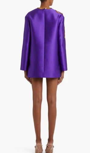 Valentino Garavani Sequin Bow Silk Duchesse Mini Shift Dress Size 2 – Iconic Couture Elegance